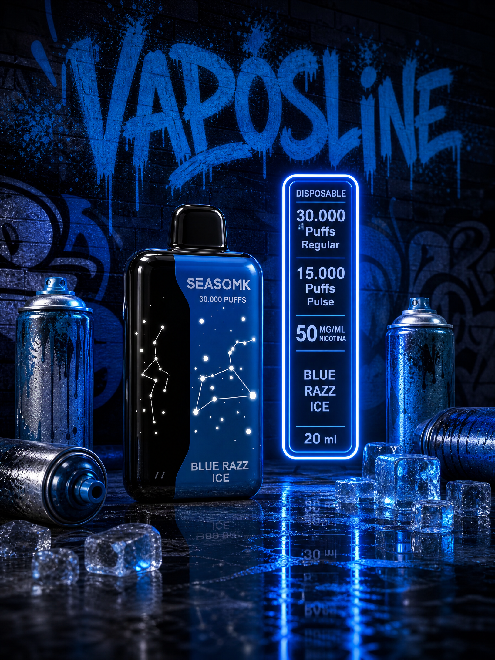 Seasomk Blue Razz Ice 30.000 Puffs
