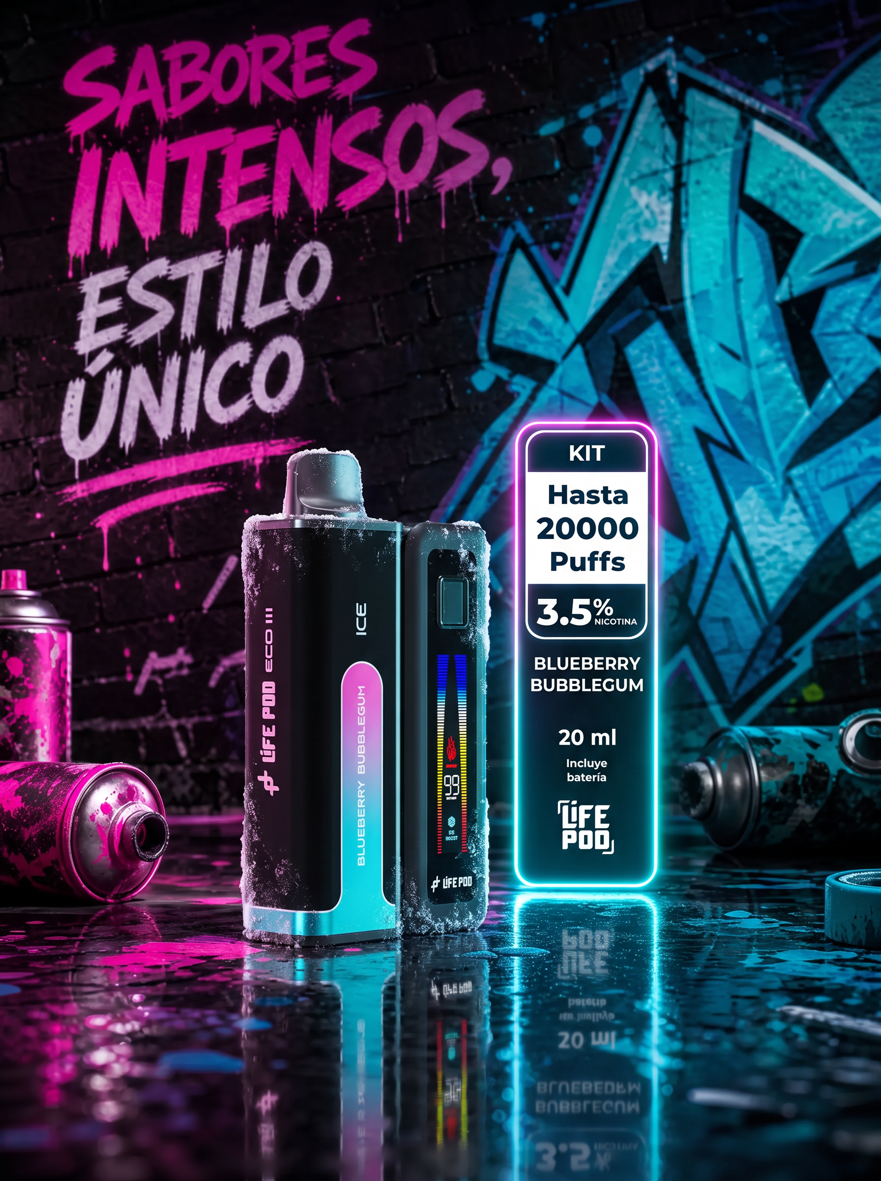 Life Pod Eco 3 + Blueberry Bubblegum ICE 20.000 Puff