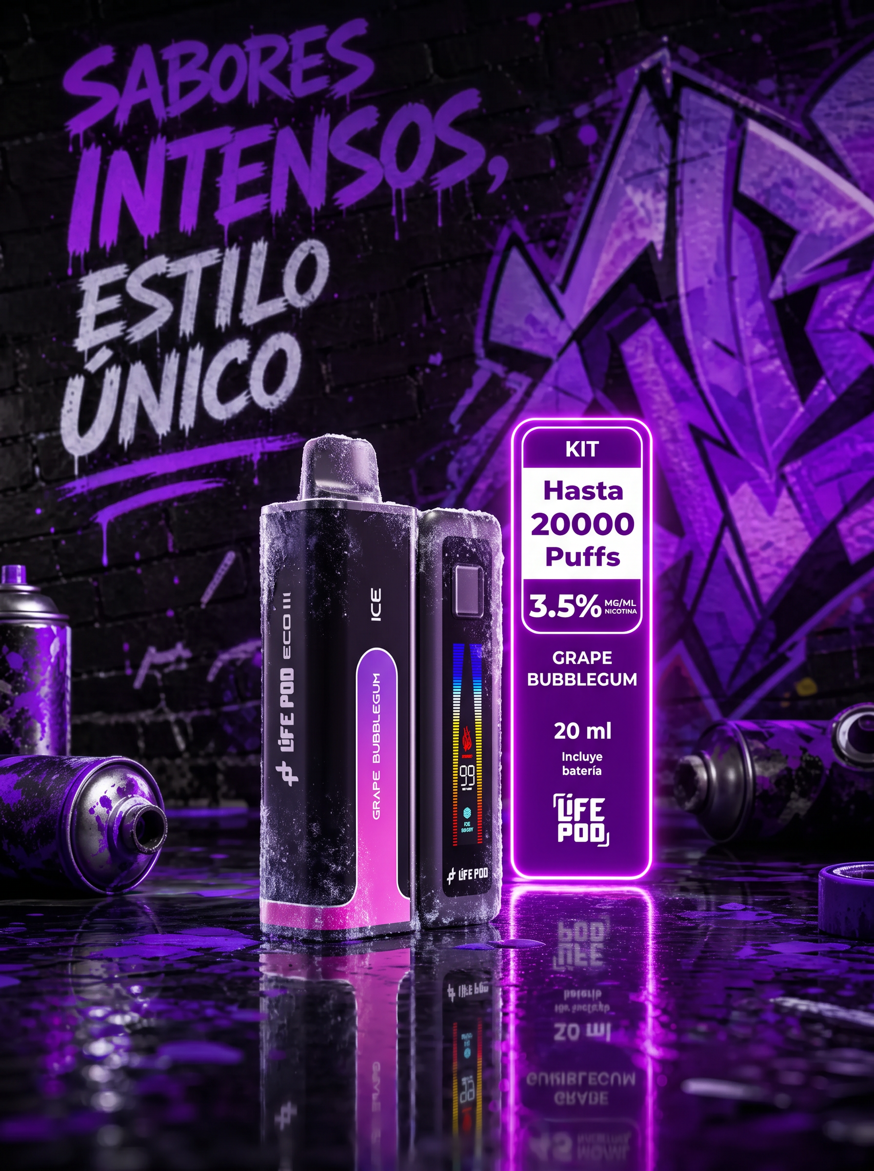 Life Pod Eco 3 + Grape Bubblegum ICE 20.000 Puff