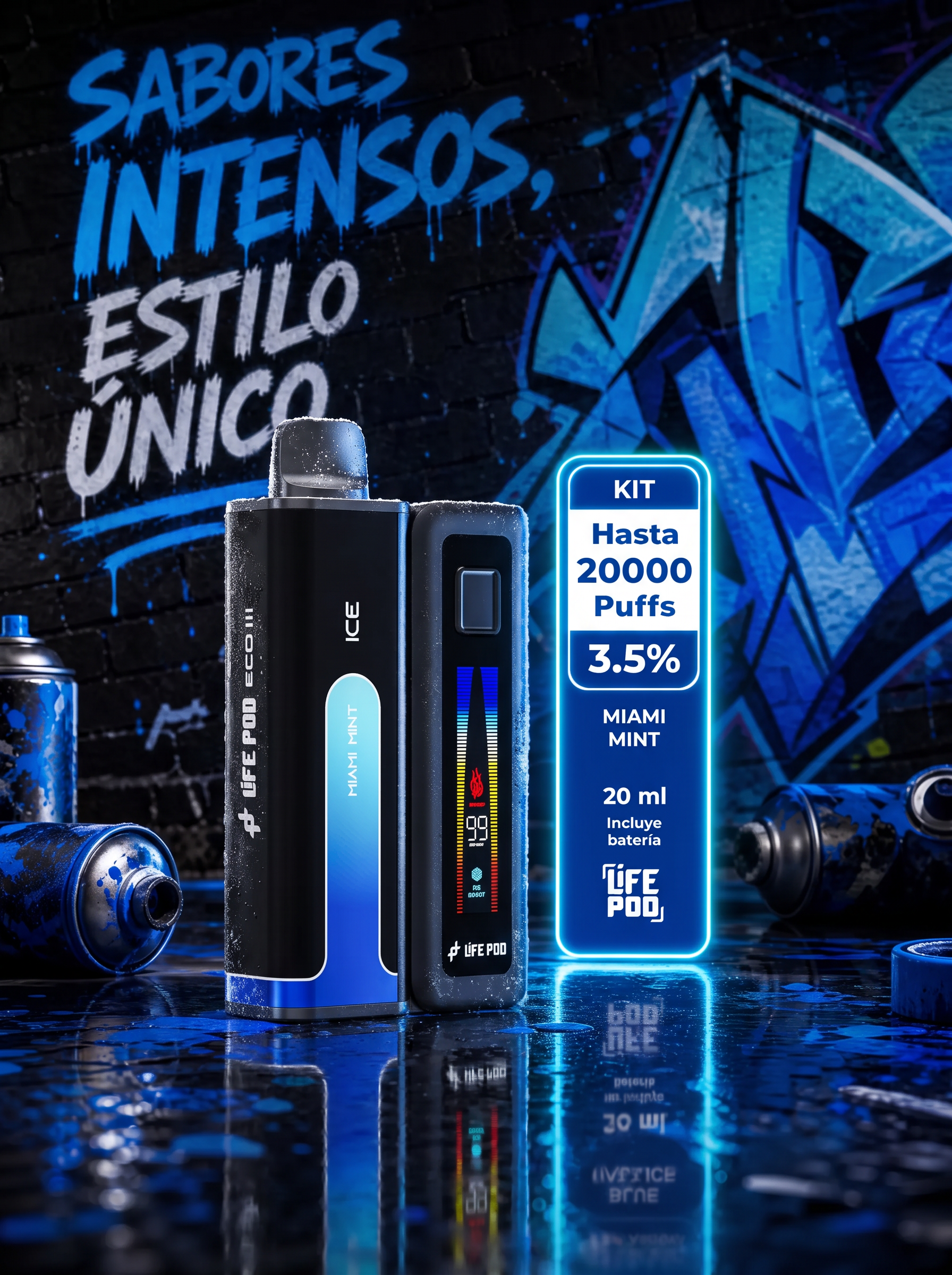 Life Pod Eco 3 + Miami Mint ICE 20.000 Puff
