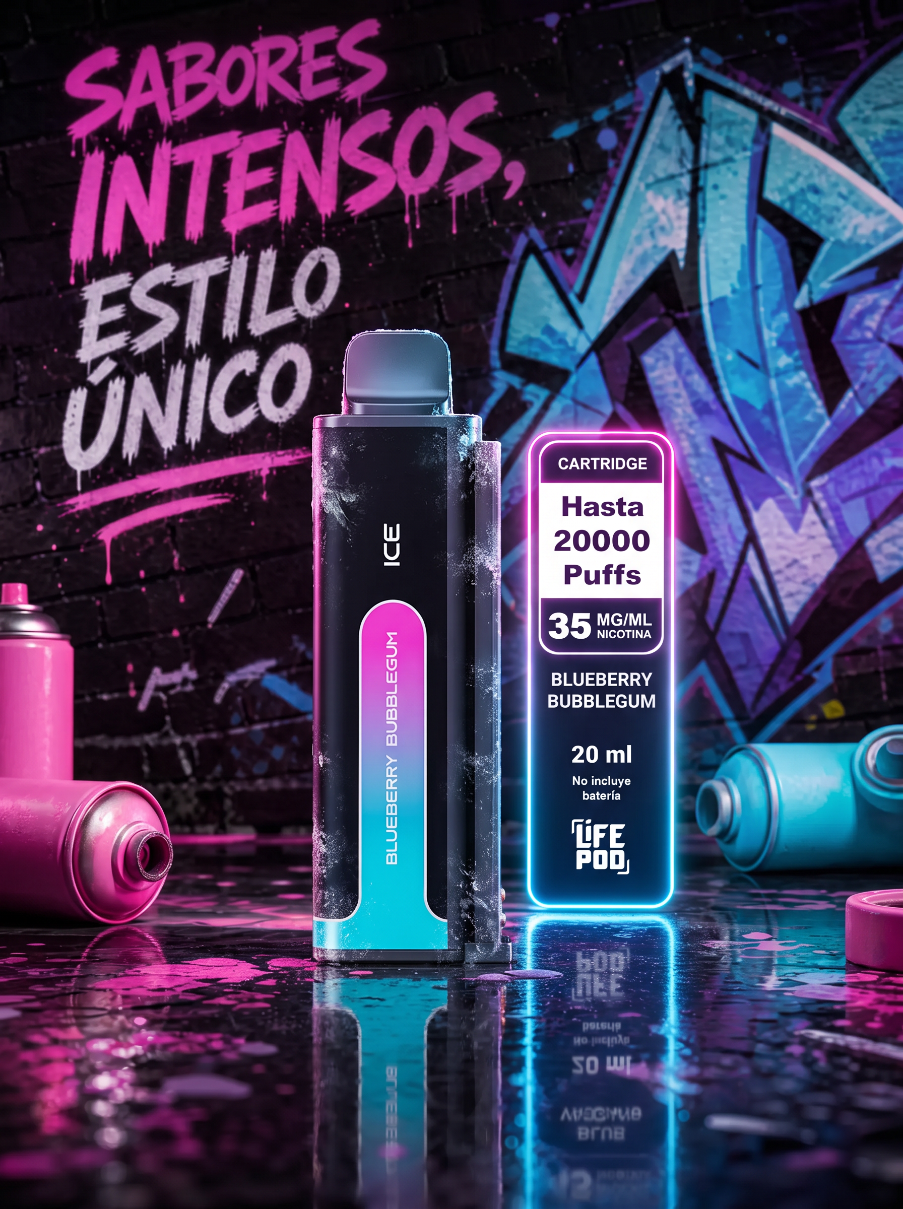 Life Pod Eco 3 Blueberry Bubblegum ICE 20.000 Puff