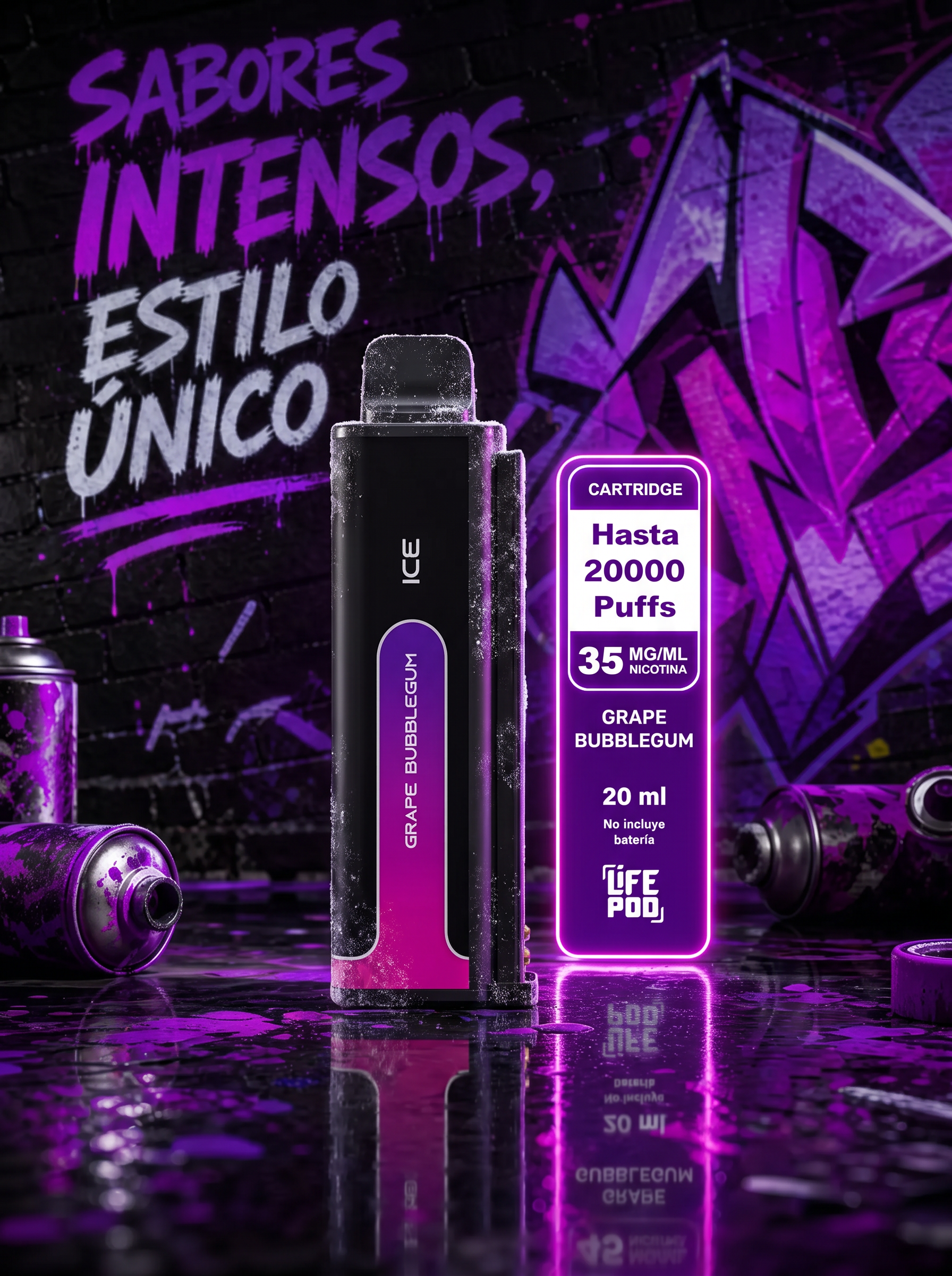 Life Pod Eco 3 Recarga Grape Bubblegum ICE 20K Puff