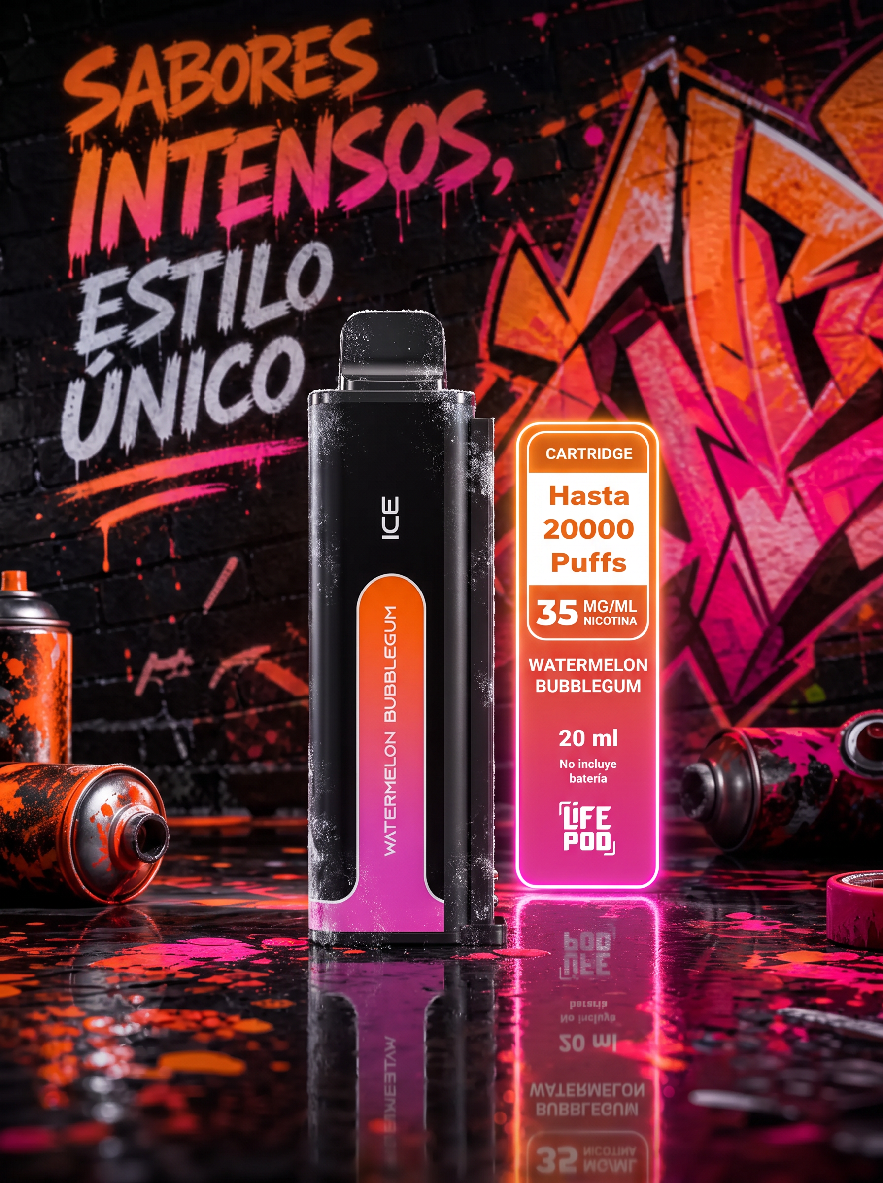 Life Pod Eco 3 Recarga Watermelon Bubblegum ICE 20K Puff