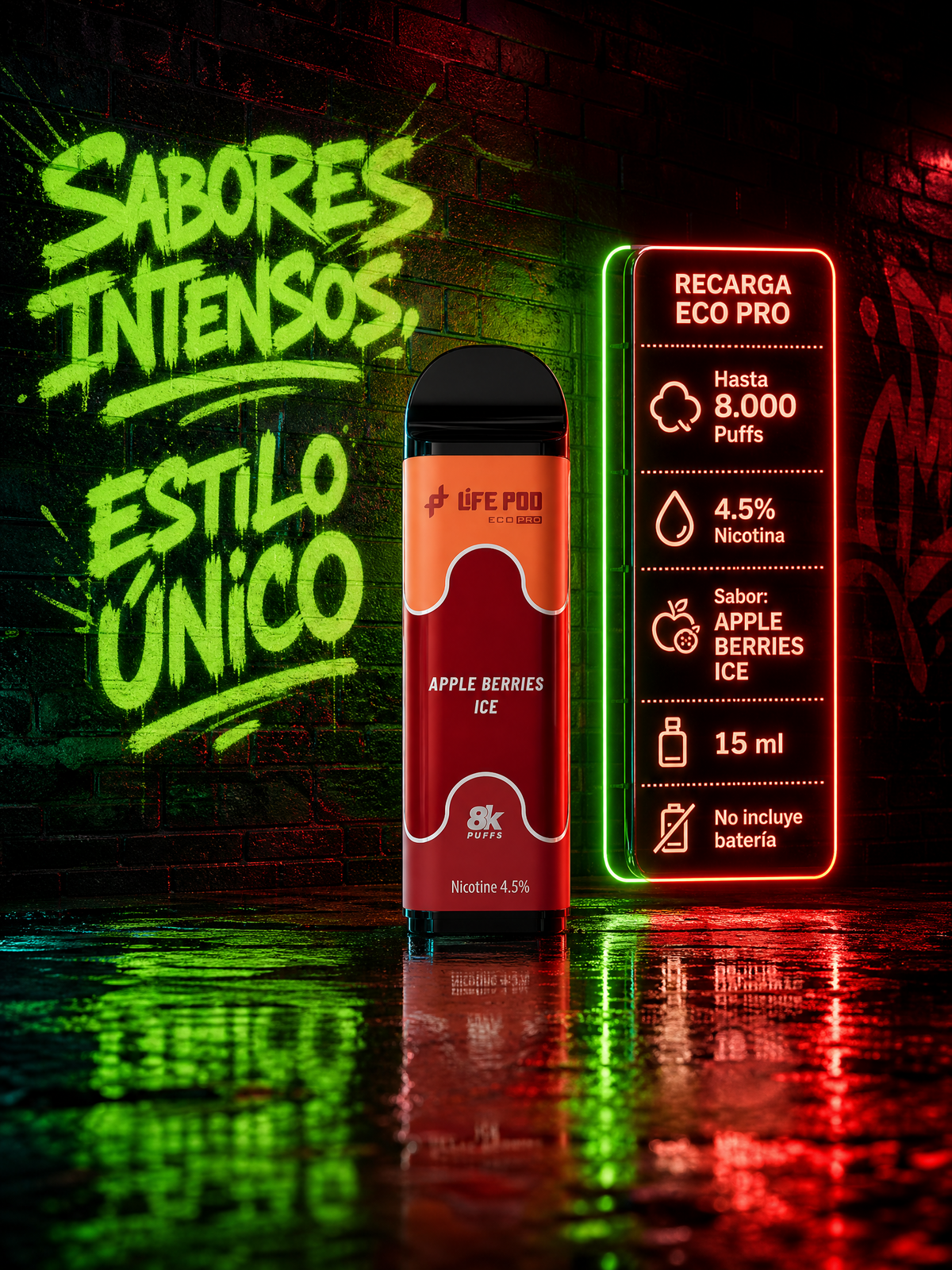 Life Pod Eco Pro Apple Berries Ice 8.000 Puffs