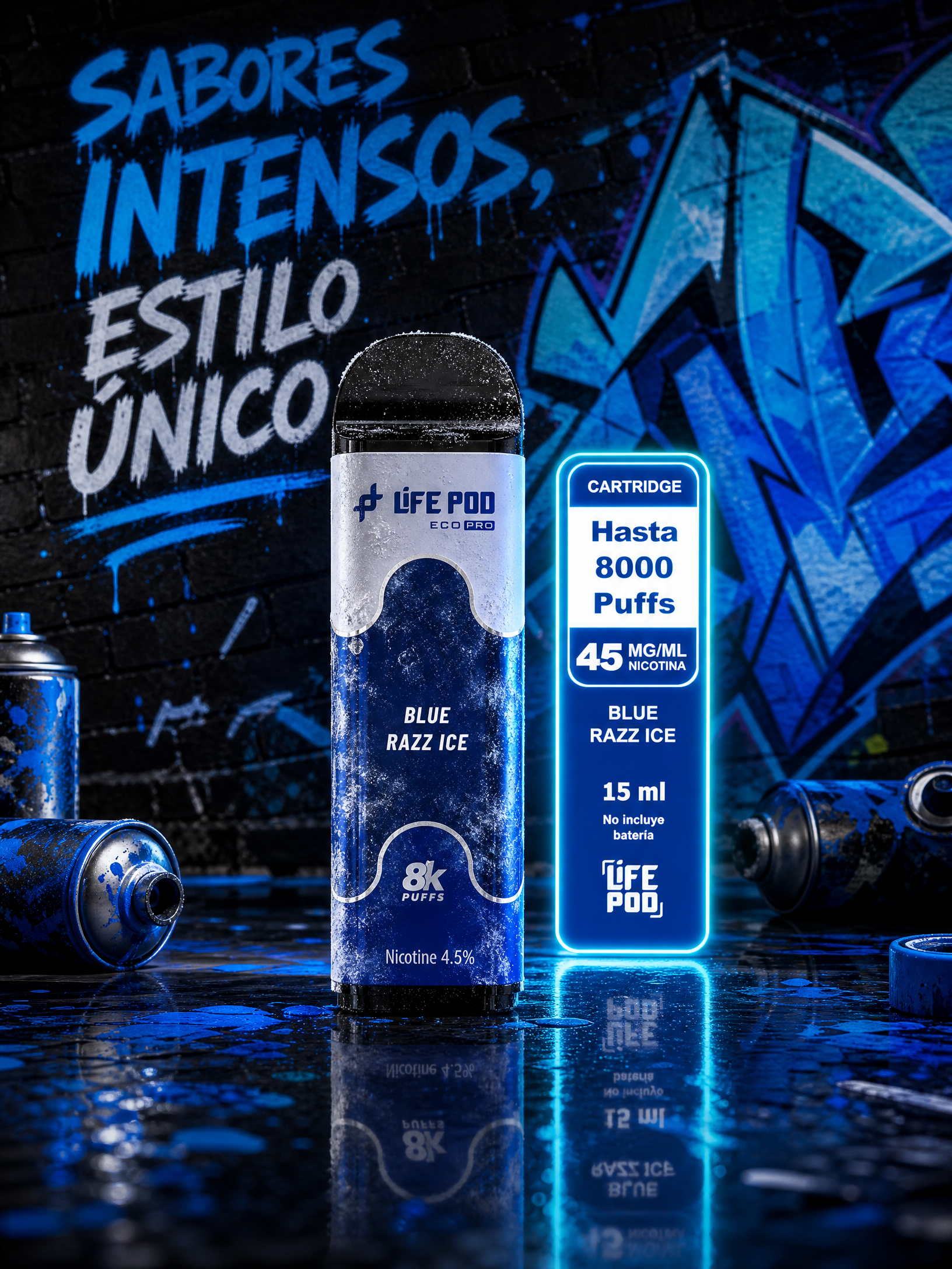 Life Pod Eco Pro Blue Razz Ice 8.000 Puffs