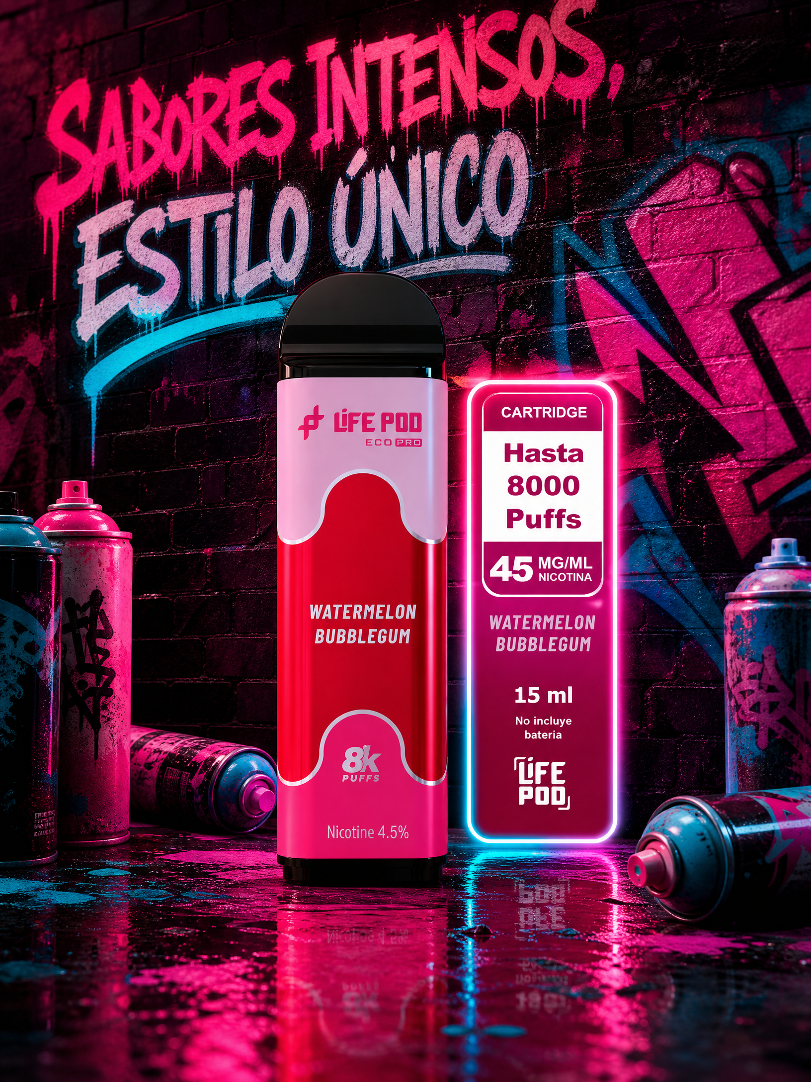 Life Pod Eco Pro Watermelon Bubblegum 8.000 Puffs