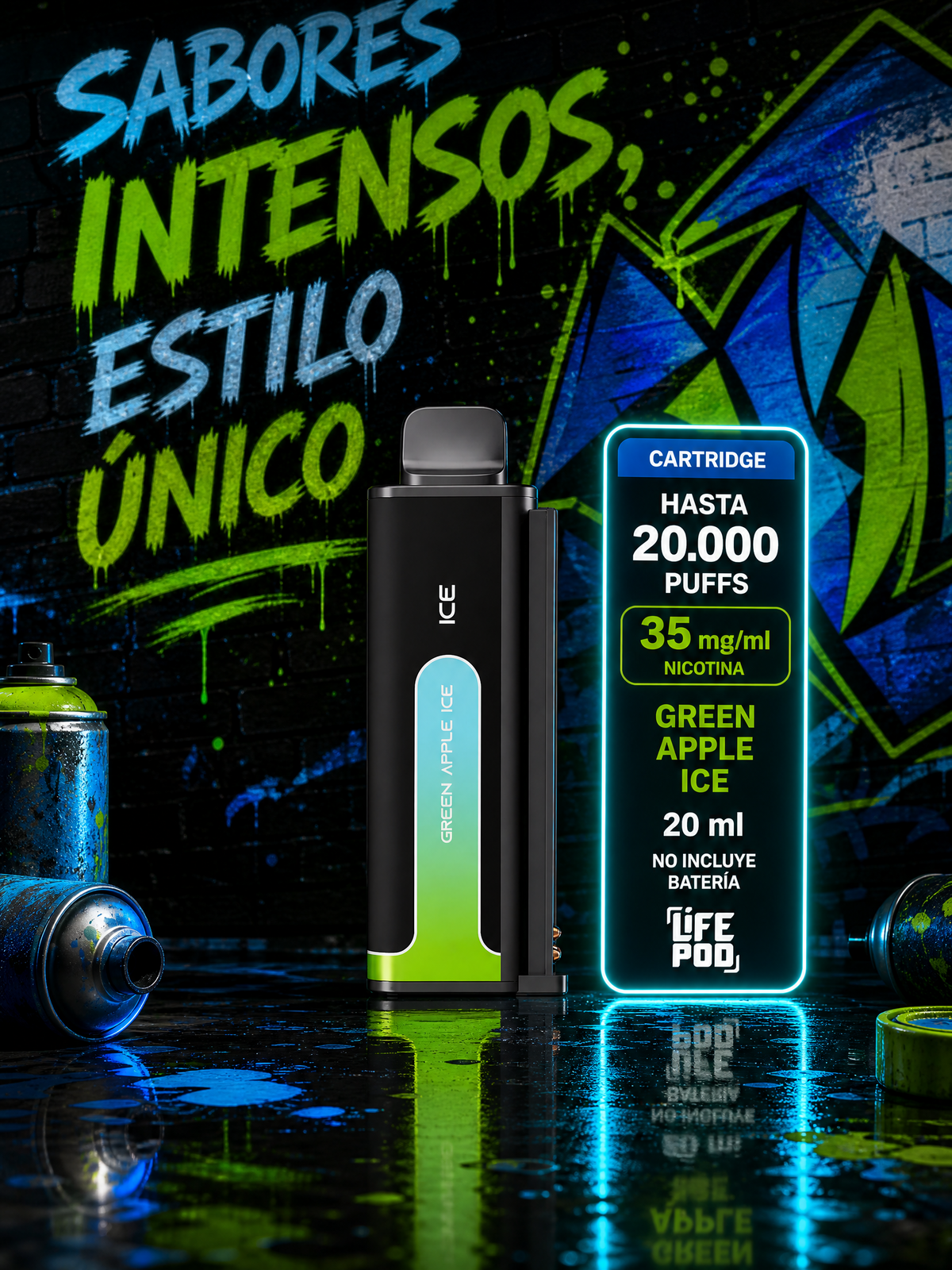 Life Pod Eco 3 Green Apple ICE 20.000 Puff