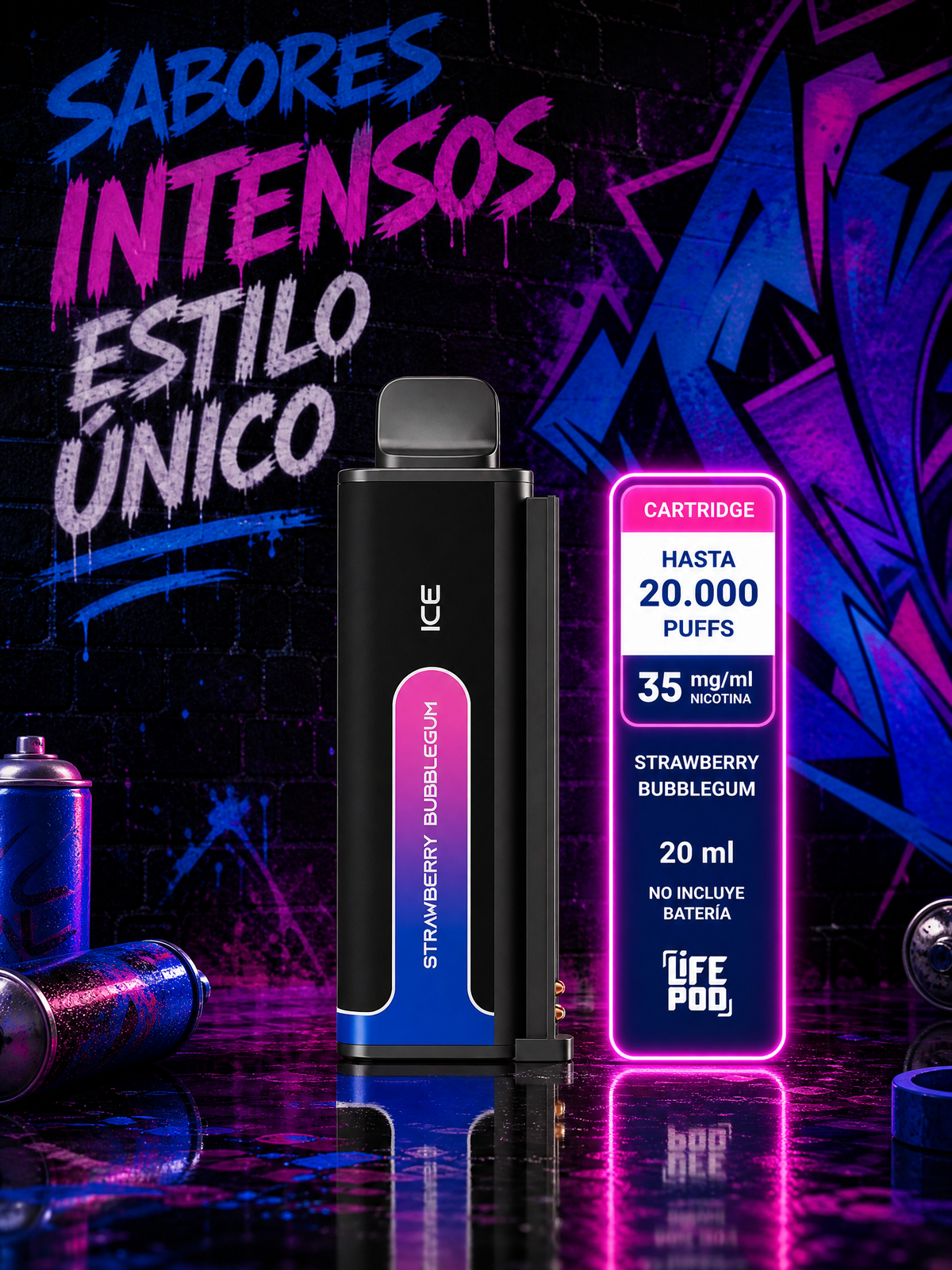 Life Pod Eco 3 Strawberry Bubblegum 20.000 Puff