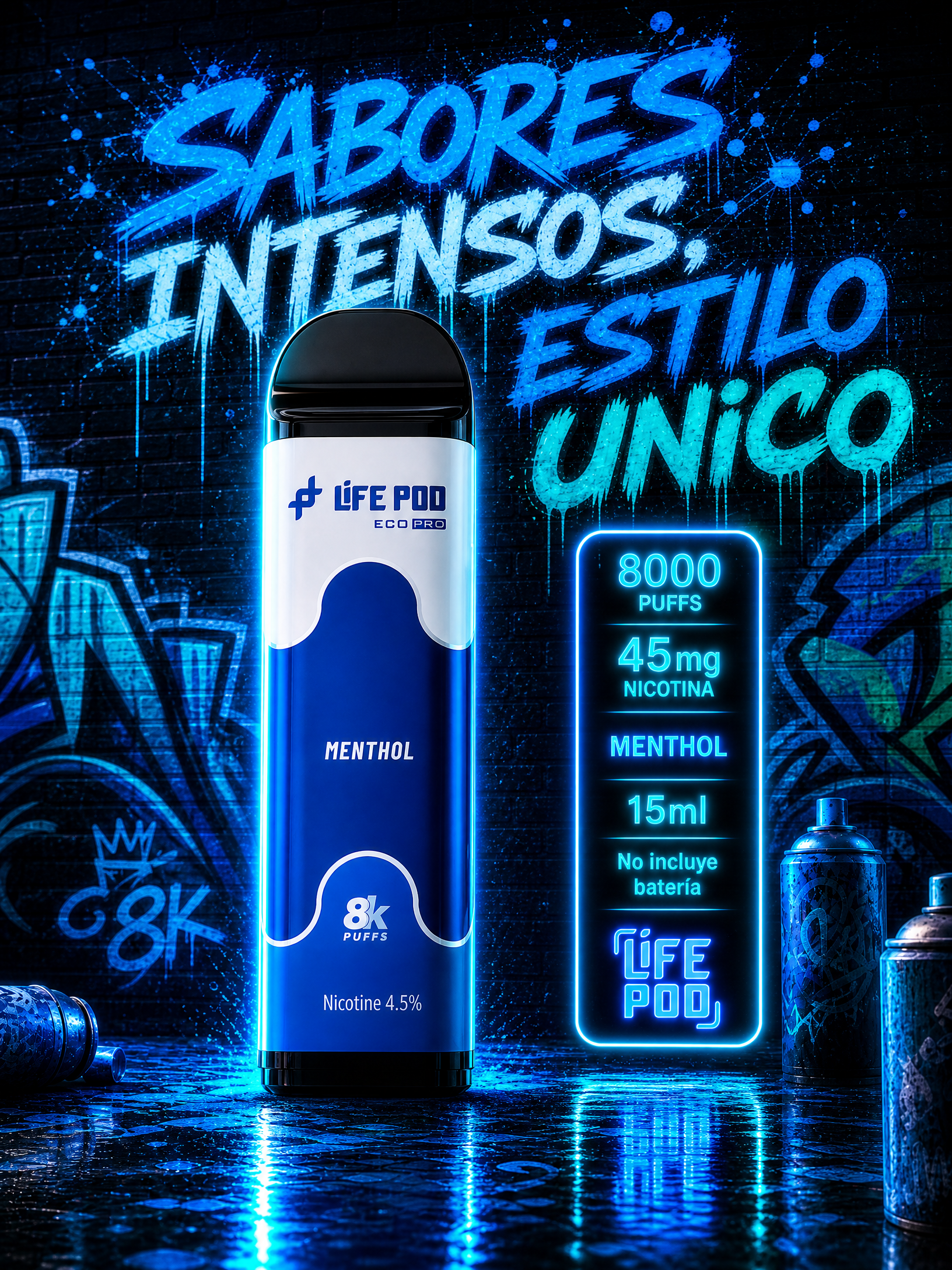 Life Pod Eco Pro Menthol 8.000 Puffs