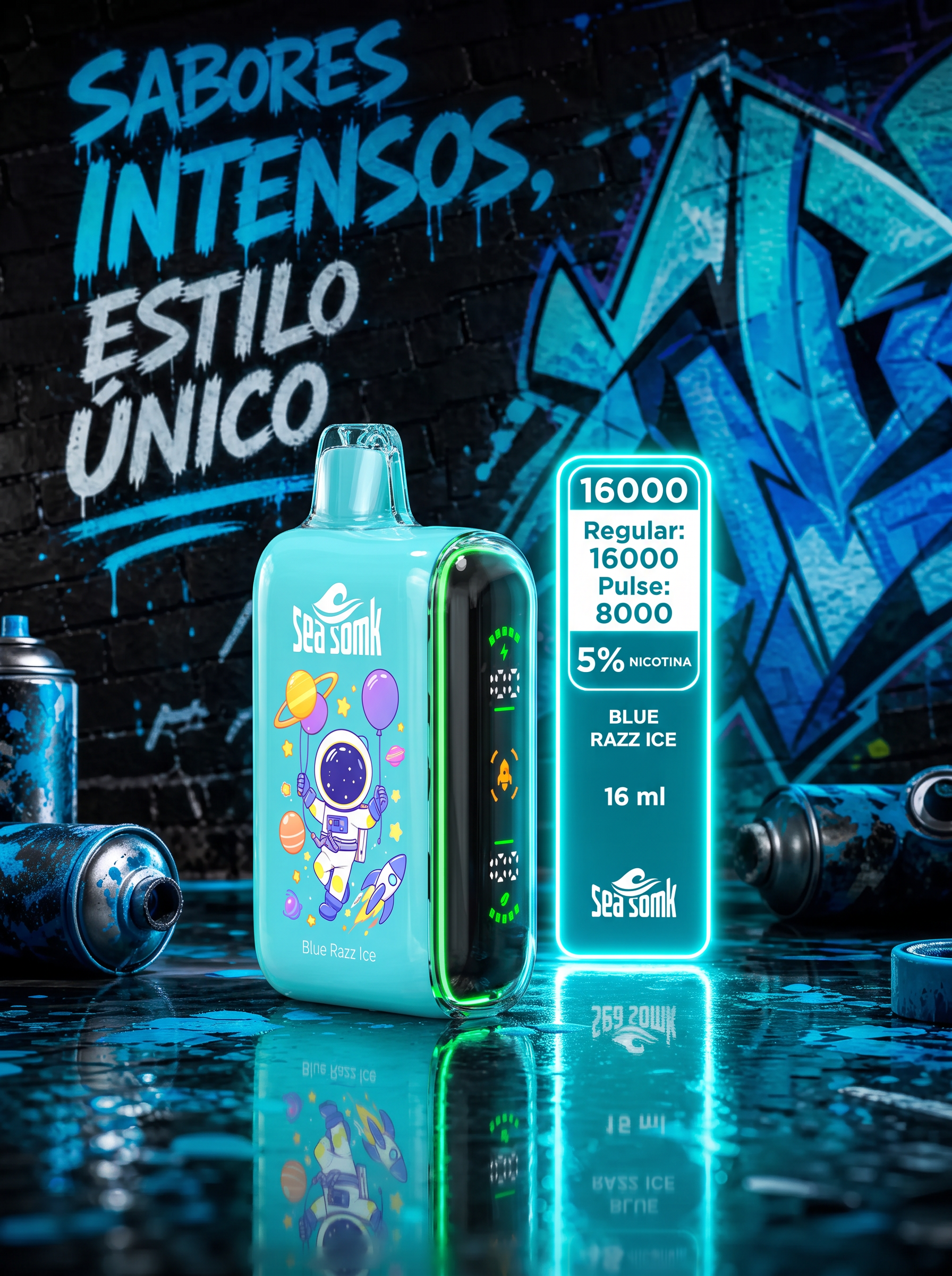 Seasomk Blue Razz Ice 16.000 Puffs