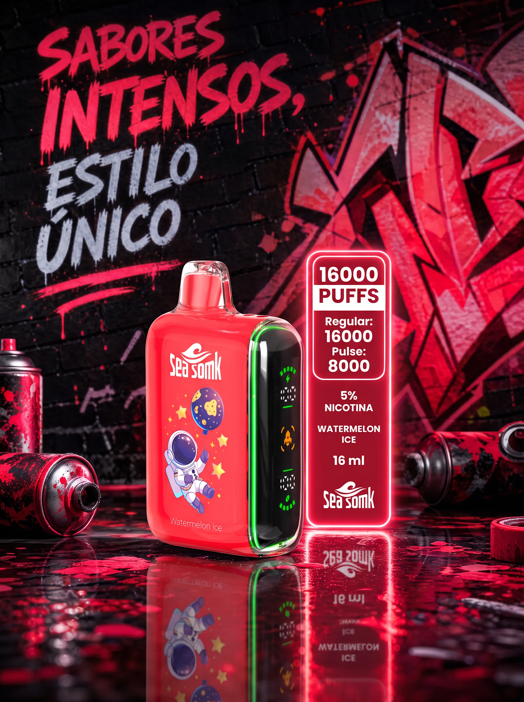 Seasomk Watermelon Ice 16.000 puffs